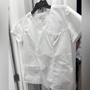 White Top & Red Joggers scrub set